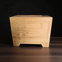 Urna de Madera para Cenizas de Mascotas PetPetJoy, de Buena Calidad, Ecológica, Hermética, Estilo Clásico, con Espacio para Foto, Forma Rectangular para Perros