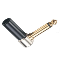 Connecteur audio mono à angle droit de 1/4 pouce (6,35 mm) en or pour haut-parleurs, vente en gros d'usine