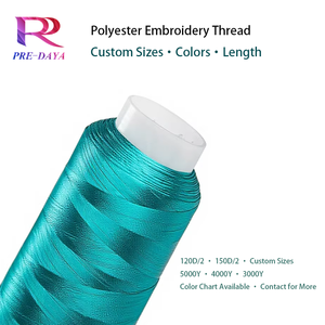 <span class=keywords><strong>Fil</strong></span> à broder de haute qualité 100% polyester haute ténacité 120D/2 5000 yards 122g pour machines à broder à grande vitesse - Product Image 2