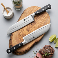 7 inch professioneel Santoku X50CrMoV15 roestvrijstalen scherp keukenmes met ABS handvat, geschikt voor vlees snijden en in plakjes snijden, koksmes