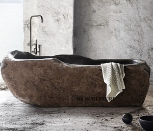 Decoración <span class=keywords><strong>del</strong></span> hogar Bañera independiente de gran tamaño Bañera de piedra de <span class=keywords><strong>Río</strong></span> Escultura natural - Product Image 1