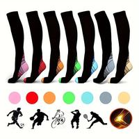 Chaussettes de sport unisexes personnalisées, hautes jusqu'au genou, imprimées, tricotées, avec logo, pour la course à pied, le sport, le cyclisme en plein air, séchage rapide