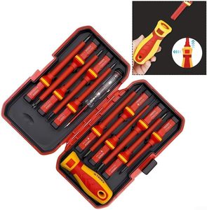 ชุดไขควงฉนวนกันความร้อนสำหรับงานอุตสาหกรรม ปลายแม่เหล็ก หัว Torx Phillips แบบแบน พร้อมกระเป๋า 13 ชิ้น สำหรับงาน DIY  OEM ปรับแต่งได้ - Product Image 3