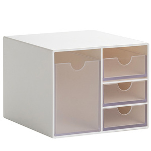 Good Products Of The Times Desktop Organizer 4 Drawer Transparent Storage Box Minimalist Design Office Desk Organizer - Product Image 1