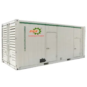 Мощный звукоизоляционный бесшумный дизельный генератор промышленного контейнерного типа мощностью 2500 ква, 2000 кВт, 2 мВт