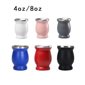 Tasse à Yerba Maté 8oz en Acier Inoxydable 304, Mini Calebas Argentin, Style Américain, avec Paille, Cuillère et Brosse de Nettoyage, Tasse de Bureau - Product Image 1