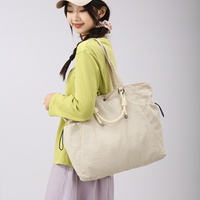 Sac fourre-tout unisexe personnalisé avec logo, couleur unie, durable, portable, grande capacité, sac à main en nylon, résistant à l'eau, polyester, yoga