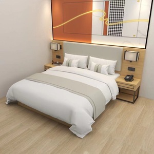 Marco de cama de hotel con Base de madera, tamaño King y Queen, económico, personalizado, con cabecero, colchón, mesita de noche y soporte de TV - Product Image 6