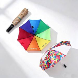 Premium Business Manual Open Portable Promotional Logo Reinforced Ribs Heavy-Duty Durable Custom Logo Elegant <b>Folding</b> Umbrella - Product Image 1