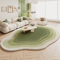 Tapis de salon crème, forme irrégulière, isolant thermique, antidérapant, usage domestique, résistant à la saleté, facile d'entretien, chambre à coucher, bureau