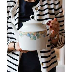 Juego de Té Richard Ginori de 6 Piezas, Estilo Empire, Tazas de Cerámica con Decoración de Flores Pastel, en Stock - Product Image 5