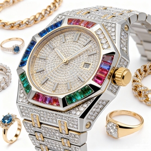 Hiphop Rapper fabbricazione fatto a mano rodio 10k 14k oro rosa placcato in acciaio inox orologi busto giù Moissanite orologio per uomo - Product Image 5