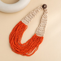 Collar Corto Bohemio Elegante 2025 con Cuentas de Mijo Multicapa, Joyería Hecha a Mano para Mujer, Gran Venta