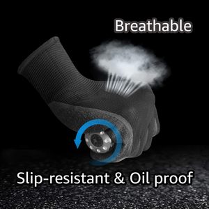 Factory-direct customizable <b>gloves</b> Safety Work <b>Gloves</b> XXL Black Latex Coated Anti Slip General Purpose Multi Use <b>For</b> <b>Men</b> Women - Product Image 3