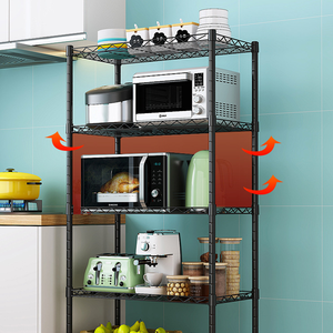 الأكثر مبيعًا 4/ 5 طبقات رف تخزين للمطبخ من الكربون المقاوم للصدأ معدن رفوف المواد الخام رف تخزين صلب - Product Image 2