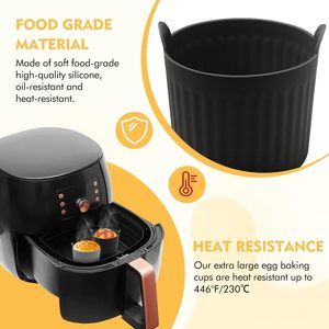 Dễ dàng phát hành không dính bakeware, Silicone trứng khuôn ly, lớn <span class=keywords><strong>Muffin</strong></span> trường hợp cho Nồi chiên không khí nướng ramekins, cupcakes, bánh pudding - Product Image 5