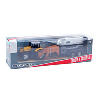 Nouveau modèle 1/43 de semi-remorque de transport d'animaux en métal, jouet souvenir pour enfants, cadeau, tracteur agricole en alliage à rétrofriction avec cheval et vache