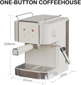 Machine à expresso semi-automatique 15 bars 1300W en acier inoxydable, cafetière domestique avec réservoir d'eau de 1,8L et fonctionnement facile - Product Image 6