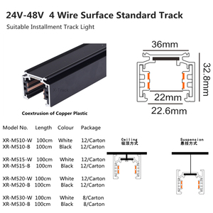 X-Track XR-M510-B Luci a Binario Magnetiche LED 48V DC, Struttura in Alluminio, Design Moderno, Sistema a 4 Fili, Progetto Illuminazione 6000K - Product Image 2