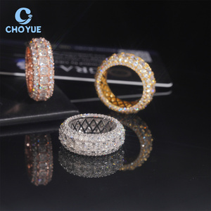 Iced Out <b>Ring</b> Fine Jewelry Pass Diamond Tester VVS Moissanite Diamond GRA Certificated Hip Hop Sterling <b>Silver</b> 925 <b>Ring</b> for <b>Men</b> - Product Image 5