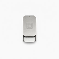 Boîte en métal rectangulaire personnalisée 70x42x15mm avec couvercle coulissant, étui en fer à ouverture par poussée pour emballage de baume à la menthe, de parfum solide