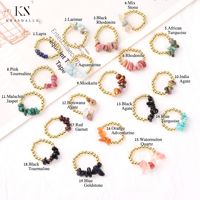 Bague en acier inoxydable de 4mm perles d'or puces pierres cristal de guérison bijoux classiques anneaux empilables