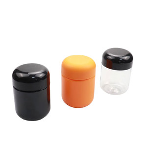 Venta al por mayor de frascos de vidrio negro oscuro de 100 ml, frascos de vidrio UV con tapas, tapas a presión para 3.5 g de flores secas, frascos de plástico PET para concentrados - Product Image 1