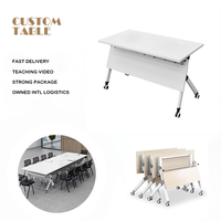 Meubles de bureau modernes, table de conférence pliable, poste de travail pour deux personnes, salle de formation simple, bureau de formation informatique