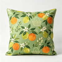 Housse de coussin en coton pur à imprimé floral vert, housse de coussin décorative personnalisée pour la décoration de canapé australien