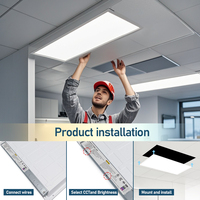 Panneaux LED Plafonniers Commerciaux Plats et Mince à Encastrer, CCT, 15-72W, Puissance Sélectionnable, 2x4, Carrés 60x60, 120x30, 120x60, en Stock aux États-Unis