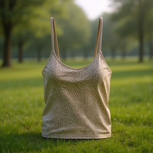 Top de Yoga Ajustado Color Caqui para Mujer Vetega, con Tirantes Finos, Largo a la Cintura, Algodón Elástico Medio, Ropa Deportiva Elegante para Adultos - Product Image 2