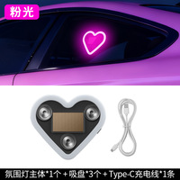 Luz de Neón para Ventana de Coche HE, Forma de Triángulo y Corazón, Material ABS, Control Remoto Inalámbrico, Decoración para Ambiente Exterior