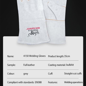 Guanti da Lavoro in Pelle Modello 4150 <span class=keywords><strong>MCR</strong></span> <span class=keywords><strong>SAFETY</strong></span> con Pollice Dritto, Personalizzabili per Uomo, per Saldatura e Sicurezza - Product Image 2