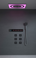 Système de douche intelligent à LED, ensemble de douche thermostatique numérique avec 6 jets de massage corporel et panneau de commande tactile de luxe