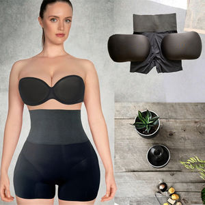 Short de compression sans couture pour femmes, <span class=keywords><strong>double</strong></span> contrôle du ventre, avec rehausseur de fesses, respirant, gaine de taille, culotte gainante - Product Image 2