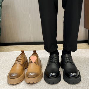 Chaussures en cuir pour hommes, plateforme, pour le bureau, formelles, <span class=keywords><strong>mariage</strong></span>, élégantes, imperméables, respirantes, semelle en caoutchouc - Product Image 3