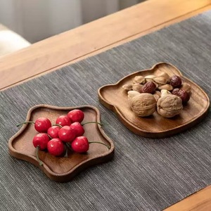 Solid Walnut Wood Tray Rectangle Decorative Home Tableware Dry Brewing Japanese <b>Teacup</b> Serving Dish - Product Image 4