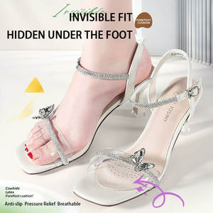 Sandalias de látex de piel de vaca con almohadilla para el antepié para aliviar el dolor antideslizante resistencia al deslizamiento respaldo adhesivo zapatos de verano almohadillas de tacones altos - Product Image 4