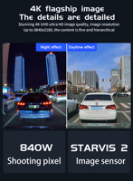 Caméra de voiture 4K, boîte noire de voiture, dashcam 4K à double objectif avec caméras avant/arrière 150/135, enregistrement en boucle, Wi-Fi intégré, 4G, GPS, DVR pour véhicule