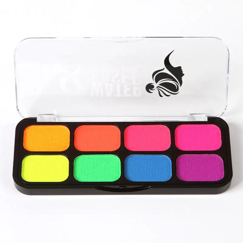 8 Color Black Light Glow Makeup Kit UV neon face painting kit professional for children