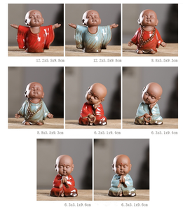 12.2*5.5*9.8ซม. สัตว์เลี้ยงชาจีนเซรามิกของตกแต่งพระเล็กๆเซนดินเหนียวบูติกกังฟูเครื่องประดับพิธีพระพุทธรูปหัวเราะ - Product Image 3