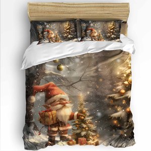 Nhà Máy Bán Buôn Chất Lượng Cao Nữ Hoàng Vua Kích Thước Giường Chăn Tấm Chăn Giường Đặt Giáng Sinh Thiết Kế Tùy Chỉnh In Bộ Đồ Giường Đặt - Product Image 6