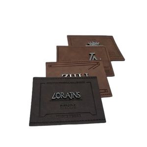 Leather Garment Patches Factory Supplier Custom Metal Logo PU Leather <strong>Labels</strong> Patches for <strong>Jeans</strong> - Product Image 3