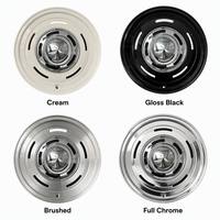 Jantes en alliage chromées style rétro blanc brillant avec enjoliveurs, jantes vintage style Smoothie 15 16 17 18 19 20 pouces 5 trous PCD ET CB personnalisés