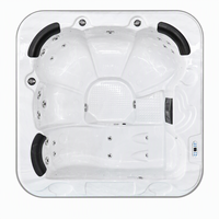 Bain à remous compact Sunrans autoportant avec 20 jets et chauffage de 1,5 kW pour baignoire et spa extérieur