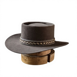 Chapeau en feutre à calotte plate, style britannique, en pure laine, tendance, best-seller transfrontalier, type Pork <span class=keywords><strong>Pie</strong></span> Jazz, pour printemps et automne - Product Image 1