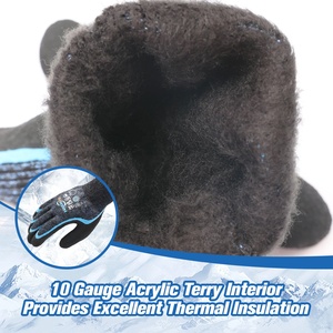 EN511 X1X 10G HPPE Guantes DE TRABAJO ANSI A4 resistentes a cortes Látex-Doble A4 Capa exterior de punto Acrílico Terry Guantes DE SEGURIDAD cepillados - Product Image 5