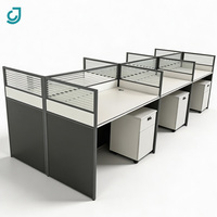 Escritorio de Oficina JC con Separador de Ambientes, Mesa de Computadora Moderna con Pantalla de Privacidad, Escritorio de Madera con Cajones de Almacenamiento