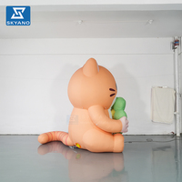 Modèle de chat géant gonflable personnalisé en forme de fleur de dessin animé pour décoration d'événements extérieurs, installation artistique gonflable