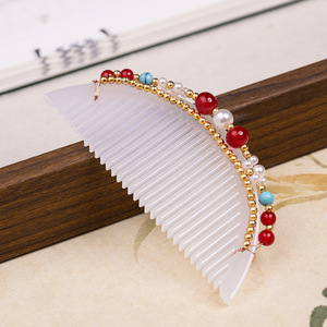 Estilo Hanfu antiguo, estilo de la dinastía Ming, peineta sencilla para el cabello, adorno para el cabello, elegante y versátil, imitación de jade en acetato. - Product Image 2